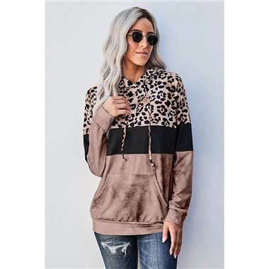 Leopard Tie Dye Colorblock-Hoodie